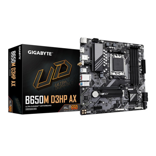 GIGABYTE B650M D3HP AX (rev. 1.0) AM5 LGA 1718 AMD B650 M-ATX DDR5, 2X PCIe 4.0 M.2, PCIe 4.0, USB 3.2 Gen2 Type-C, Wi-Fi 6E, 2.5GbE LAN